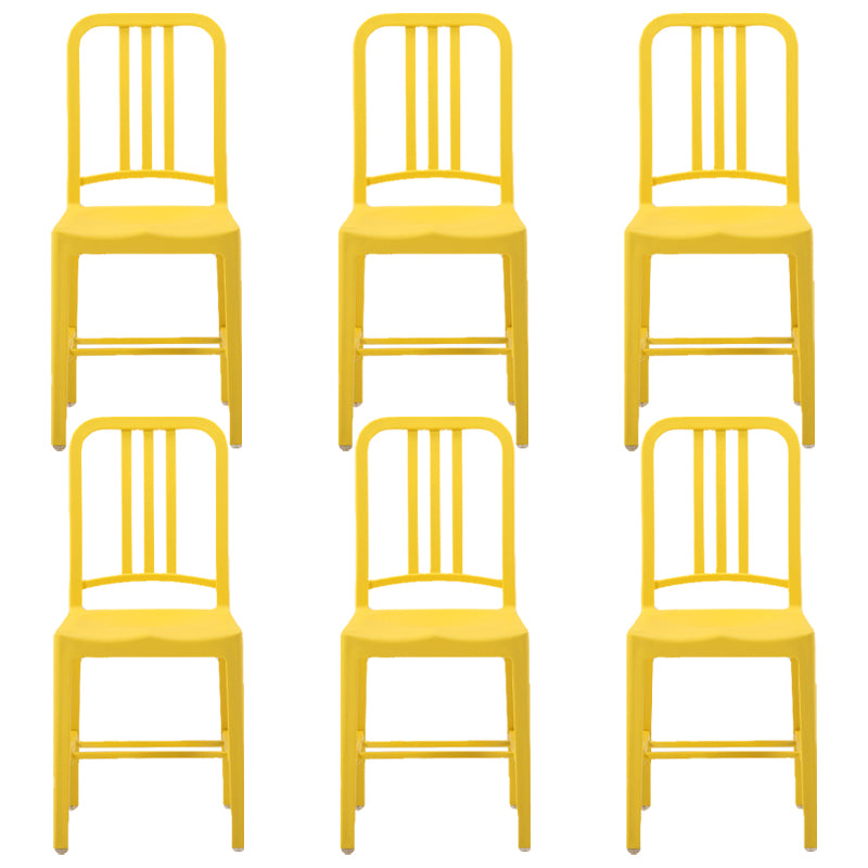 Contemporary Dining Plastic Side Armless Chair Open Back Dining Chair for Indoor