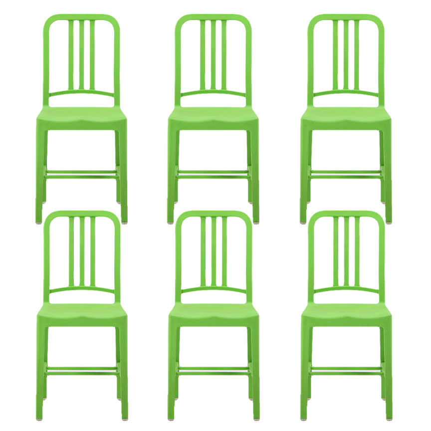 Contemporary Dining Plastic Side Armless Chair Open Back Dining Chair for Indoor