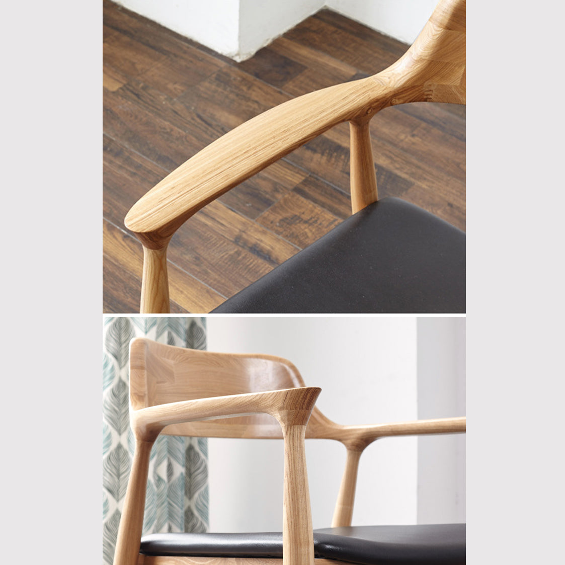 Chaise de salle à manger de style contemporain en bois massif ouvert à l'arrière pour restauration pour restaurant