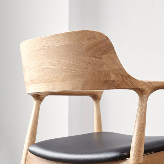 Chaise de salle à manger de style contemporain en bois massif ouvert à l'arrière pour restauration pour restaurant