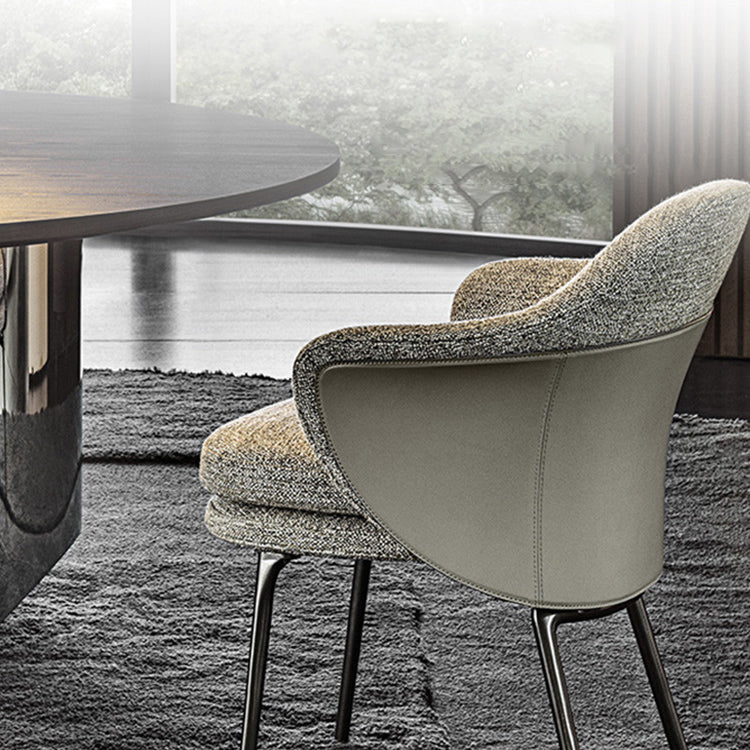 Chaise de salle à manger à la maison de style contemporain chaise de salle à manger en métal avec des jambes noires