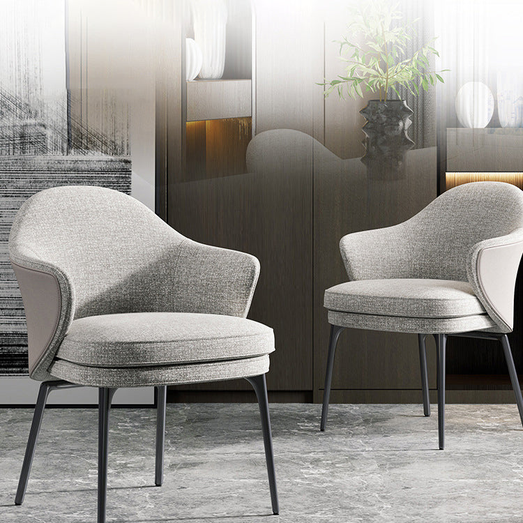 Chaise de salle à manger à la maison de style contemporain chaise de salle à manger en métal avec des jambes noires