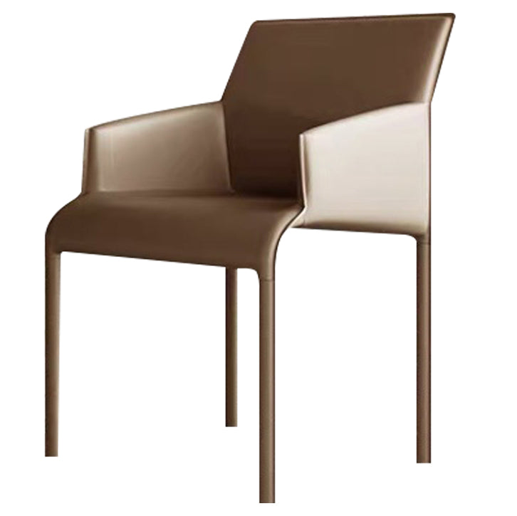 Zeitgenössischer Stil Metal Dining Armstuhl Mattes Finish Square Essstuhl für den Heimgebrauch