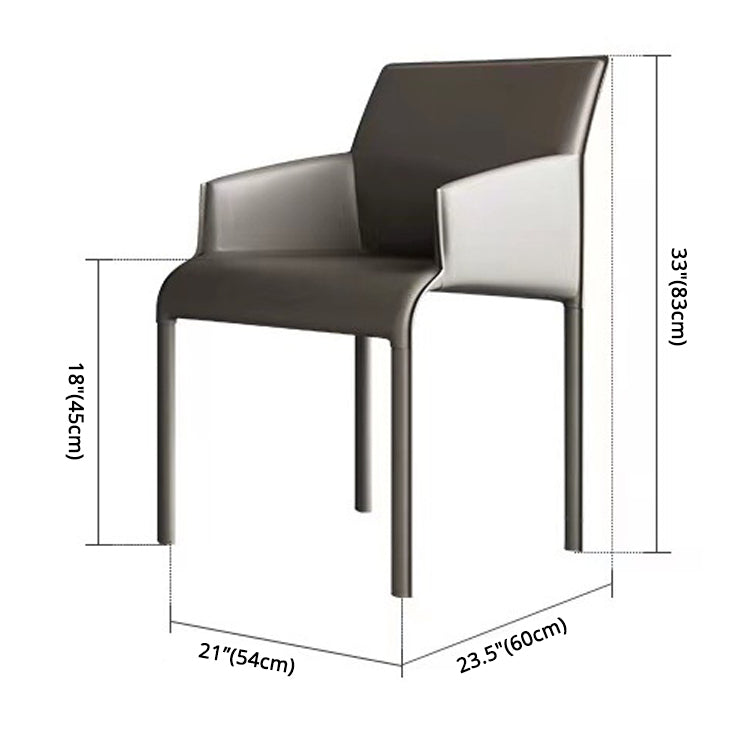 Zeitgenössischer Stil Metal Dining Armstuhl Mattes Finish Square Essstuhl für den Heimgebrauch