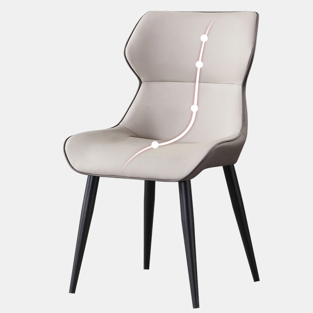 Chaise de salle à manger industrielle chaise latéral à oreilles avec des jambes en métal noir pour usage domestique