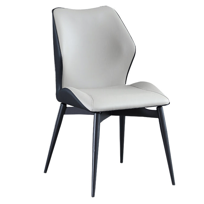 Chaise de restauration industrielle chaise Parsons Wingback avec des jambes en métal noir pour usage domestique