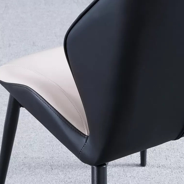 Chaise de restauration industrielle chaise Parsons Wingback avec des jambes en métal noir pour usage domestique