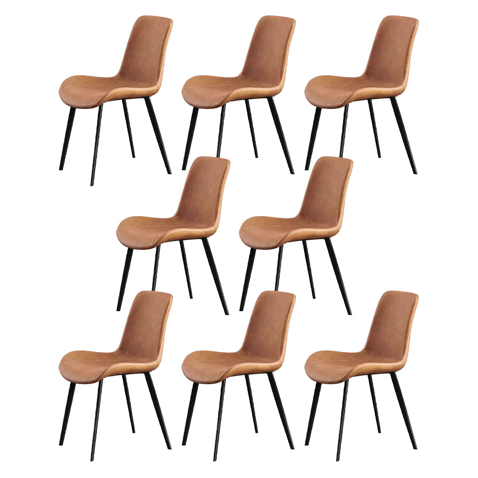 Chaise latéral de salle à manger contemporaine en métal