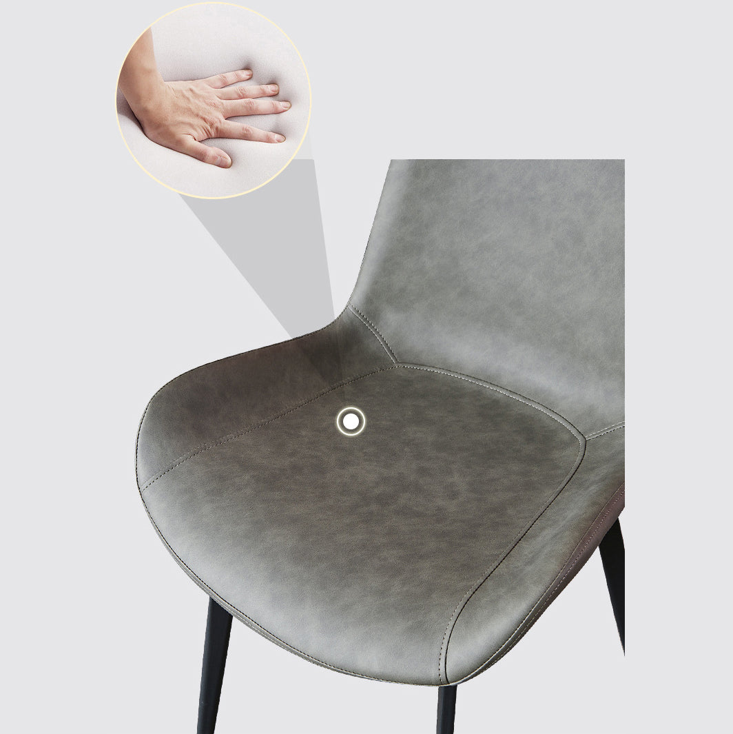 Chaise latéral de salle à manger contemporaine en métal