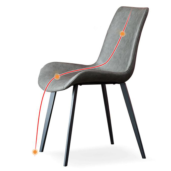 Chaise latéral de salle à manger contemporaine en métal