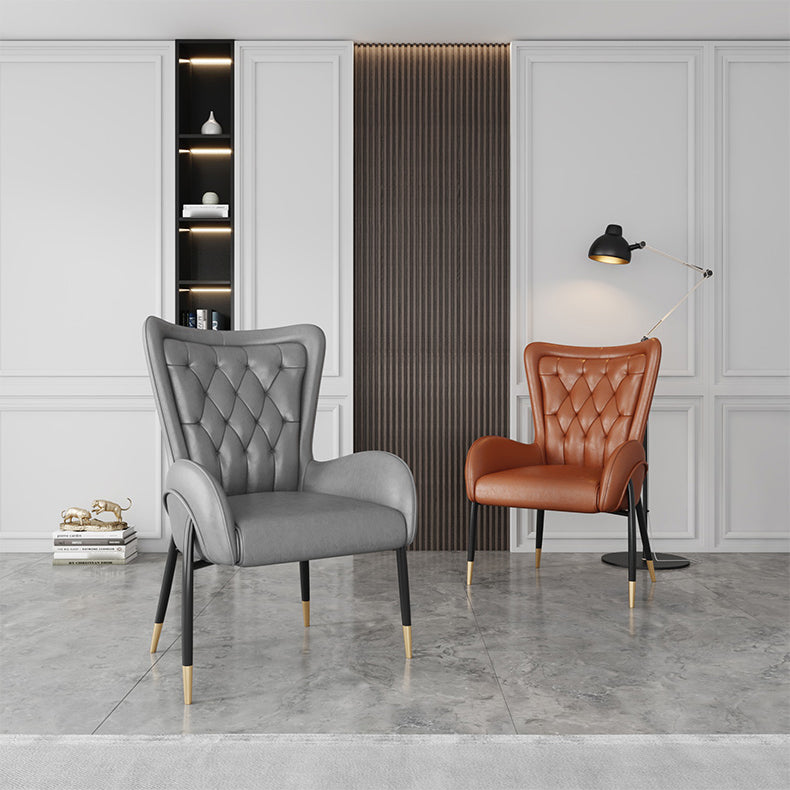 Skandinavischer Flügelback Metall Essstuhlstuhl Küche Gold Essarm Stuhl