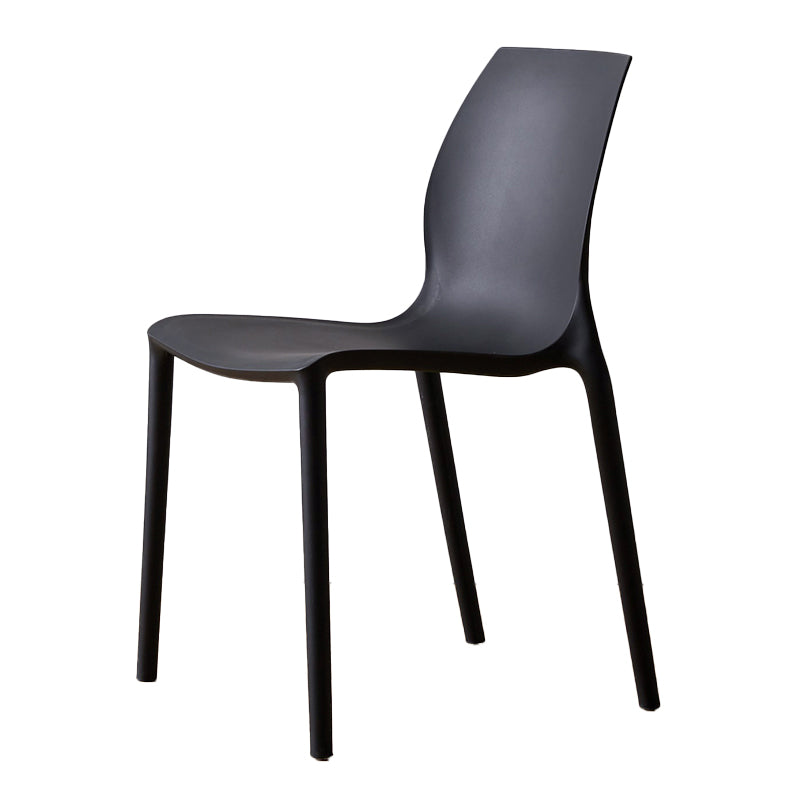Contemporary Plastic Dining Side Chair Stackable Side Chair Set for Dining Room