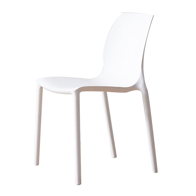 Contemporary Plastic Dining Side Chair Stackable Side Chair Set for Dining Room