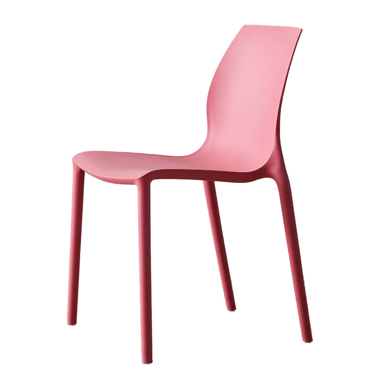 Contemporary Plastic Dining Side Chair Stackable Side Chair Set for Dining Room