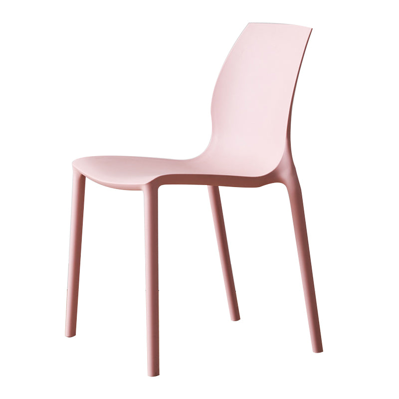 Contemporary Plastic Dining Side Chair Stackable Side Chair Set for Dining Room