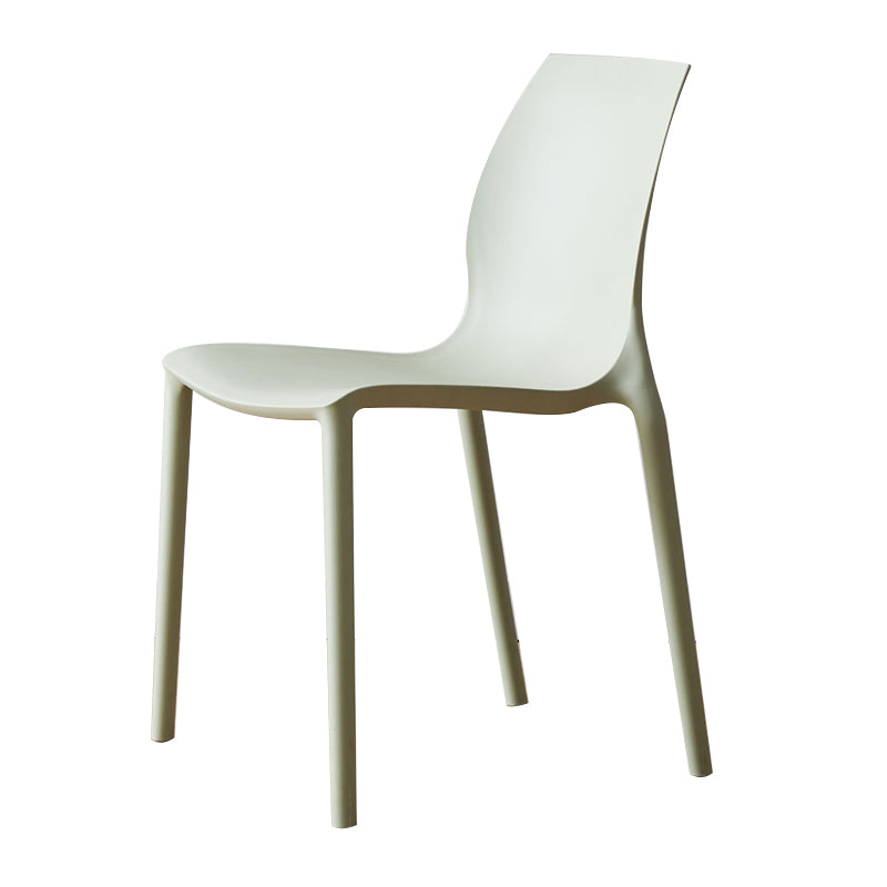 Contemporary Plastic Dining Side Chair Stackable Side Chair Set for Dining Room