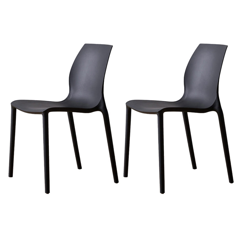 Contemporary Plastic Dining Side Chair Stackable Side Chair Set for Dining Room