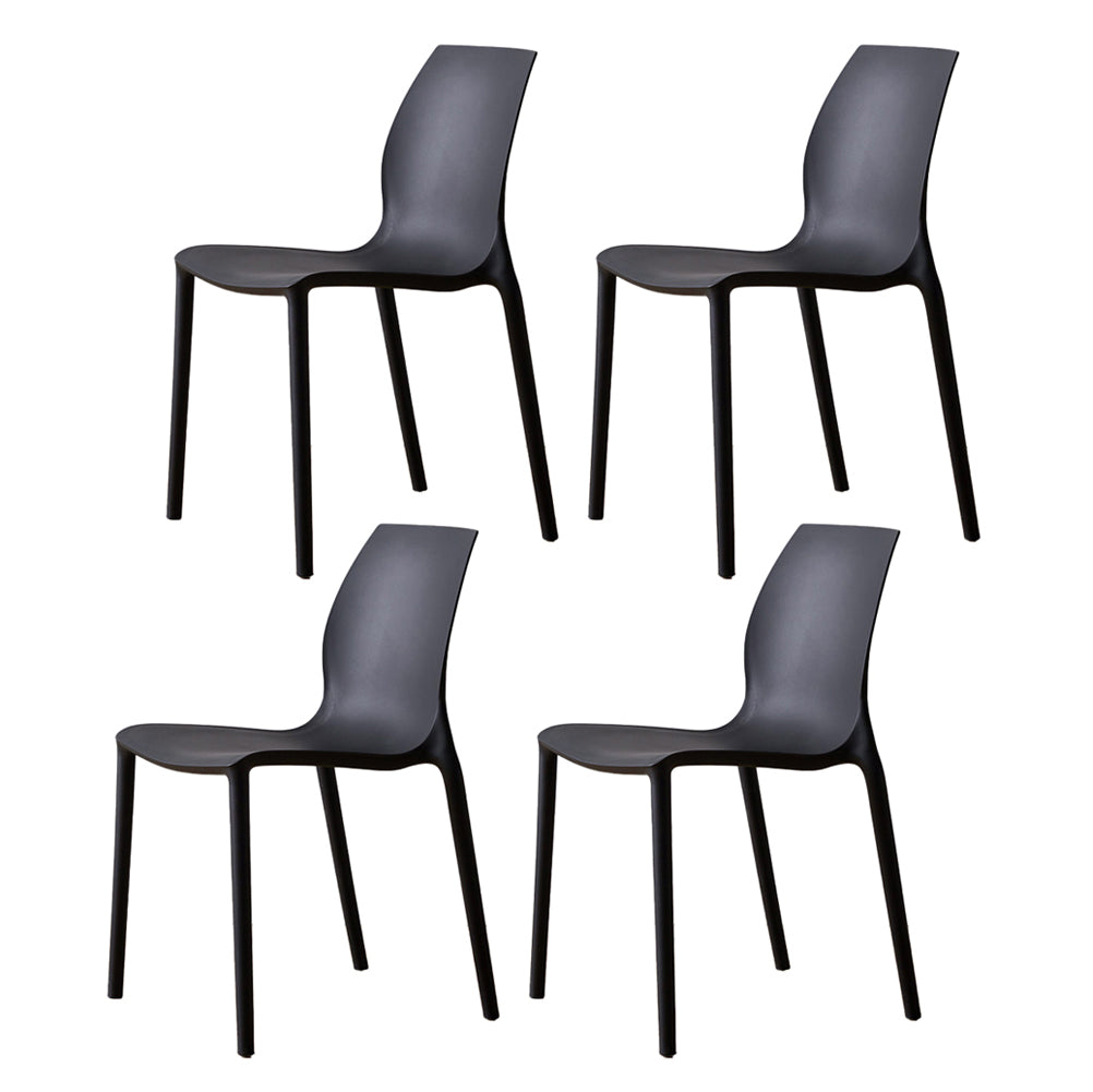 Contemporary Plastic Dining Side Chair Stackable Side Chair Set for Dining Room