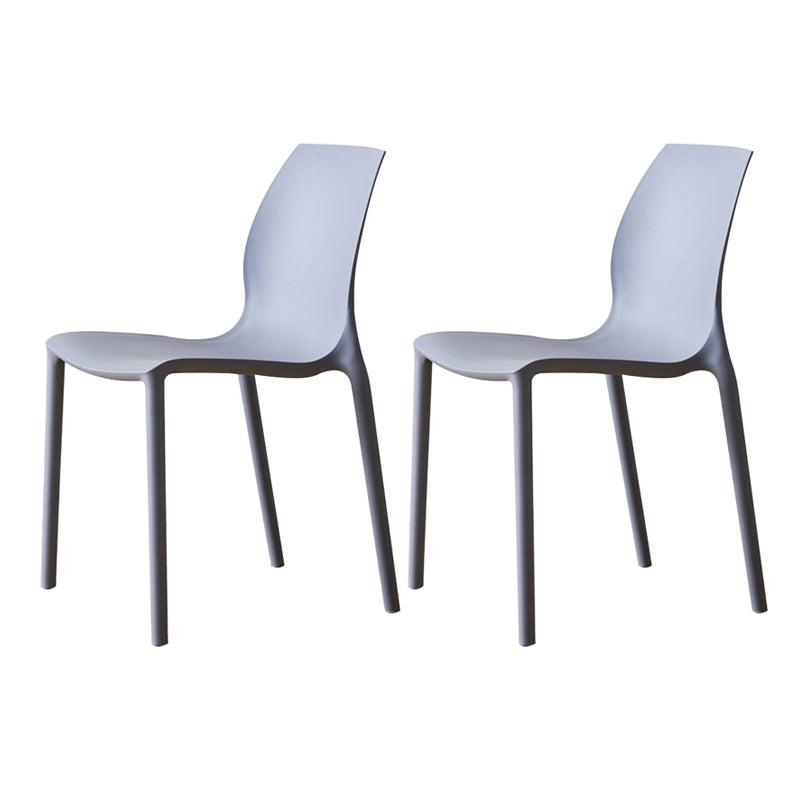 Contemporary Plastic Dining Side Chair Stackable Side Chair Set for Dining Room