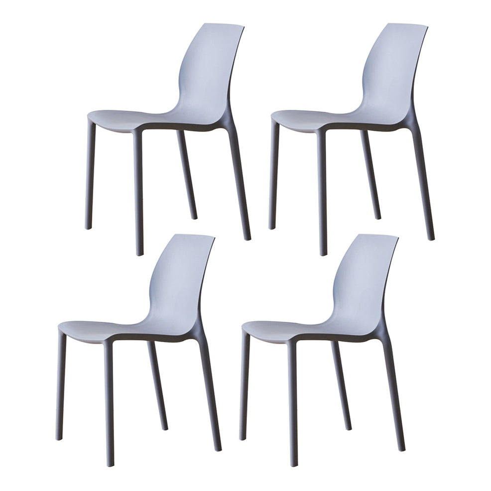 Contemporary Plastic Dining Side Chair Stackable Side Chair Set for Dining Room