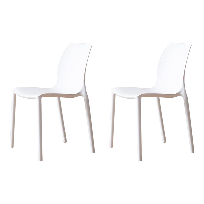 Contemporary Plastic Dining Side Chair Stackable Side Chair Set for Dining Room
