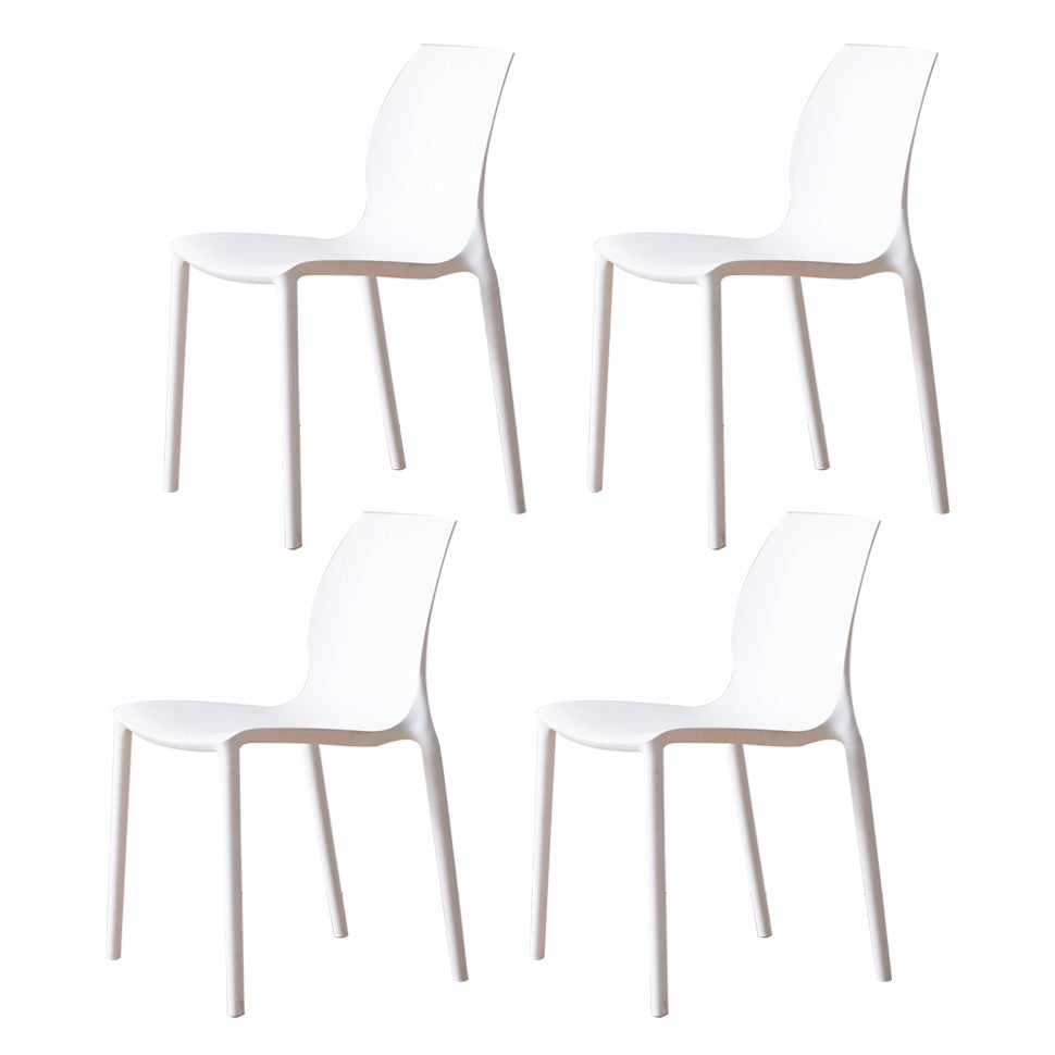 Contemporary Plastic Dining Side Chair Stackable Side Chair Set for Dining Room