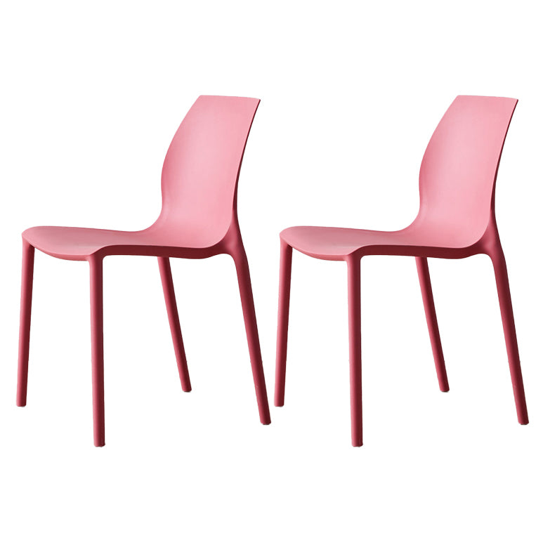 Contemporary Plastic Dining Side Chair Stackable Side Chair Set for Dining Room