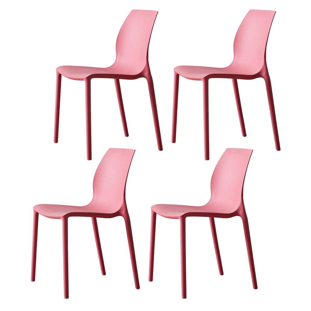 Contemporary Plastic Dining Side Chair Stackable Side Chair Set for Dining Room