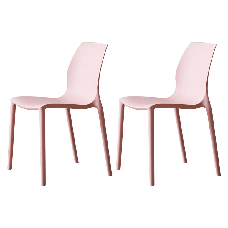 Contemporary Plastic Dining Side Chair Stackable Side Chair Set for Dining Room