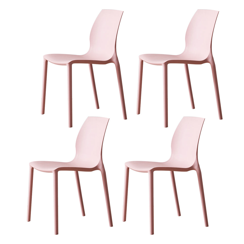 Contemporary Plastic Dining Side Chair Stackable Side Chair Set for Dining Room