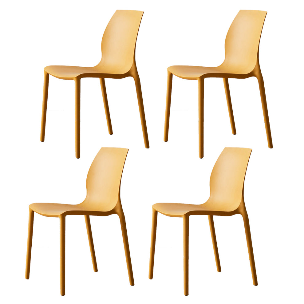 Contemporary Plastic Dining Side Chair Stackable Side Chair Set for Dining Room