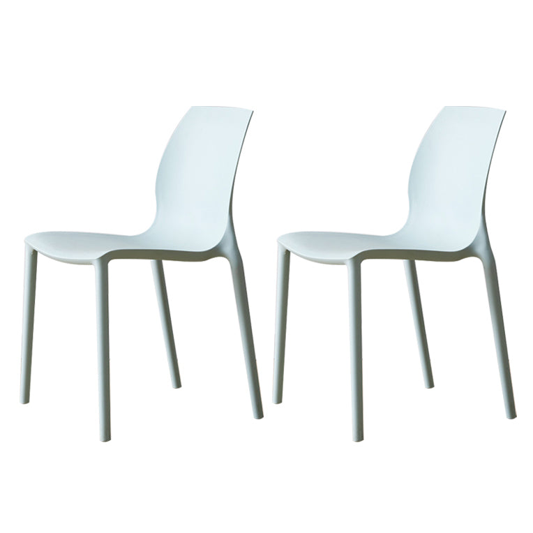 Contemporary Plastic Dining Side Chair Stackable Side Chair Set for Dining Room