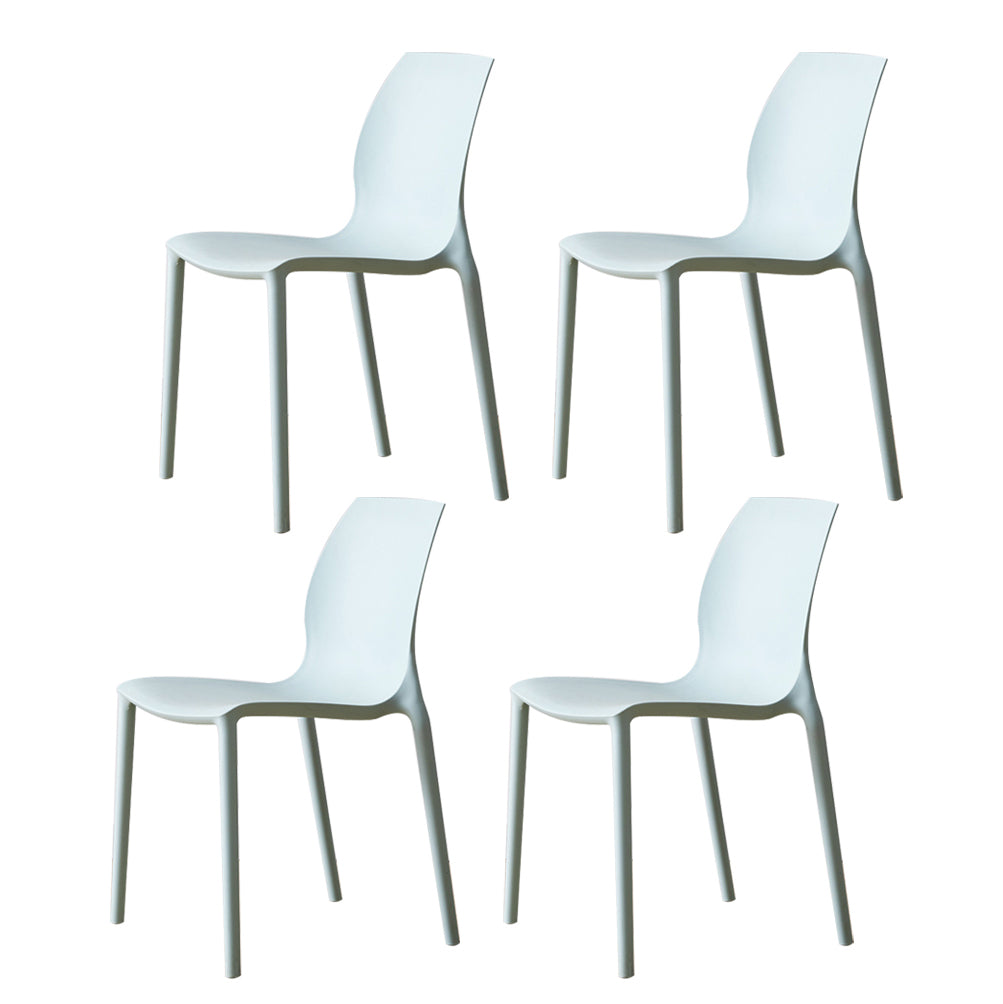Contemporary Plastic Dining Side Chair Stackable Side Chair Set for Dining Room