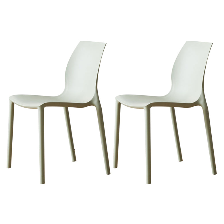 Contemporary Plastic Dining Side Chair Stackable Side Chair Set for Dining Room