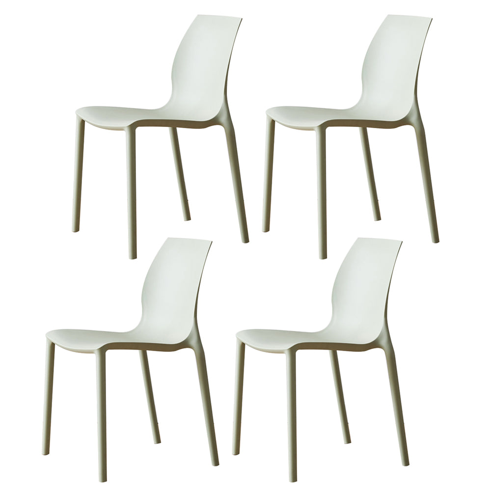 Contemporary Plastic Dining Side Chair Stackable Side Chair Set for Dining Room