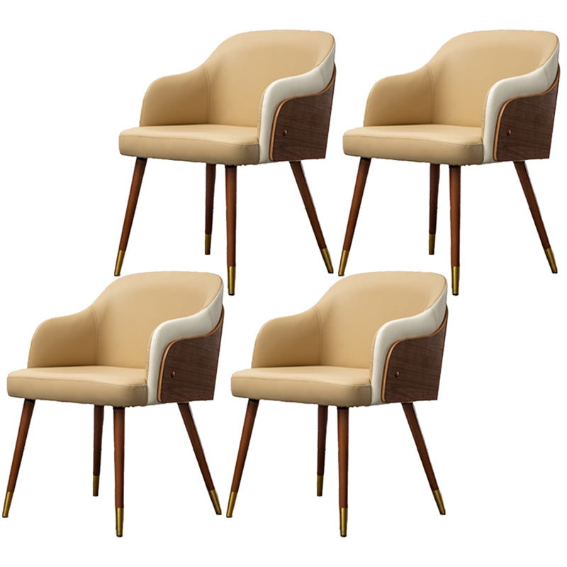 Zeitgenössischer Square Ess Side Stuhl Parsons Armstuhl für Küche mit hölzernen Beinen