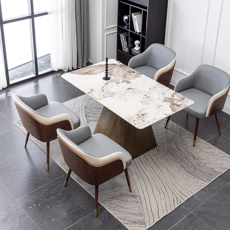 Zeitgenössischer Square Ess Side Stuhl Parsons Armstuhl für Küche mit hölzernen Beinen