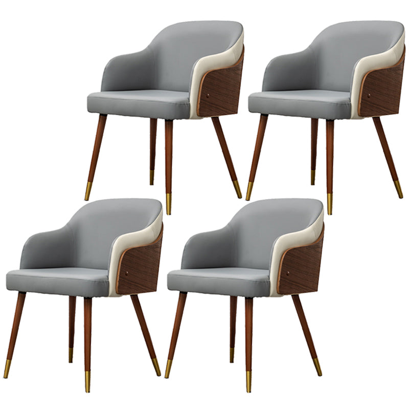 Zeitgenössischer Square Ess Side Stuhl Parsons Armstuhl für Küche mit hölzernen Beinen