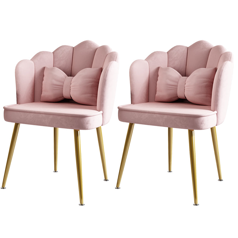 Glam Style 16.5'' Wide Dining Room Chair Solid Back Chair with 4 Metal Legs for Home Use
