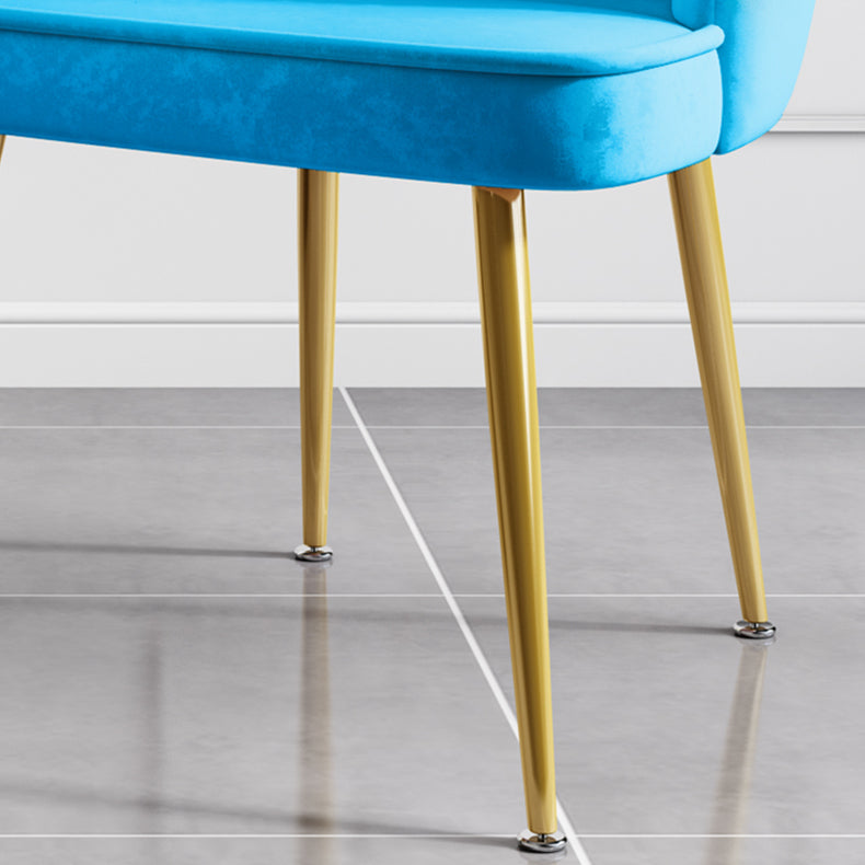 Glam Style 16.5'' Wide Dining Room Chair Solid Back Chair with 4 Metal Legs for Home Use