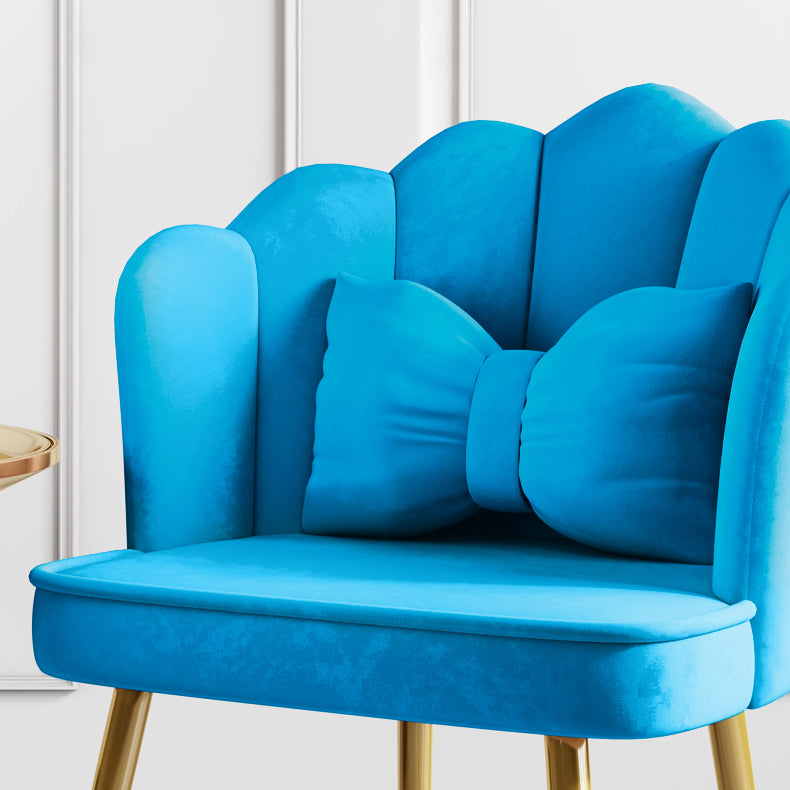 Glam Style 16.5'' Wide Dining Room Chair Solid Back Chair with 4 Metal Legs for Home Use