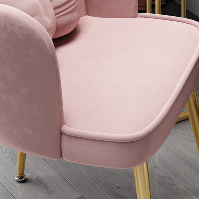 Glam Style 16.5'' Wide Dining Room Chair Solid Back Chair with 4 Metal Legs for Home Use