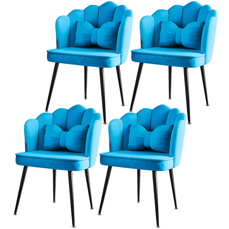 Glam Style 16.5'' Wide Dining Room Chair Solid Back Chair with 4 Metal Legs for Home Use