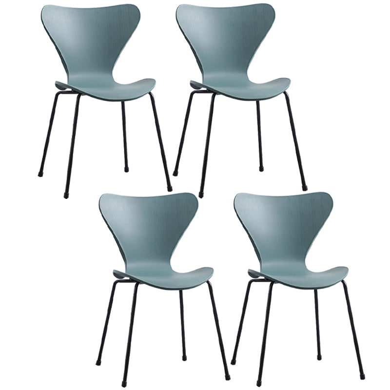 Glam Style Metal Side Chair Solid Back Matte Finish Home Use Dining Chair