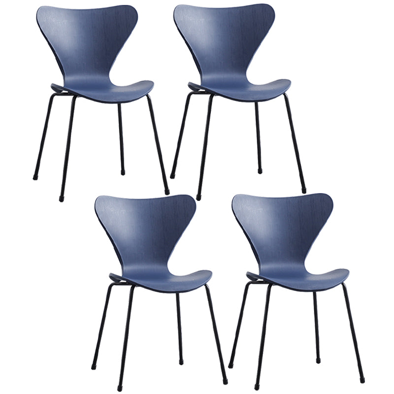 Glam Style Metal Side Chair Solid Back Matte Finish Home Use Dining Chair