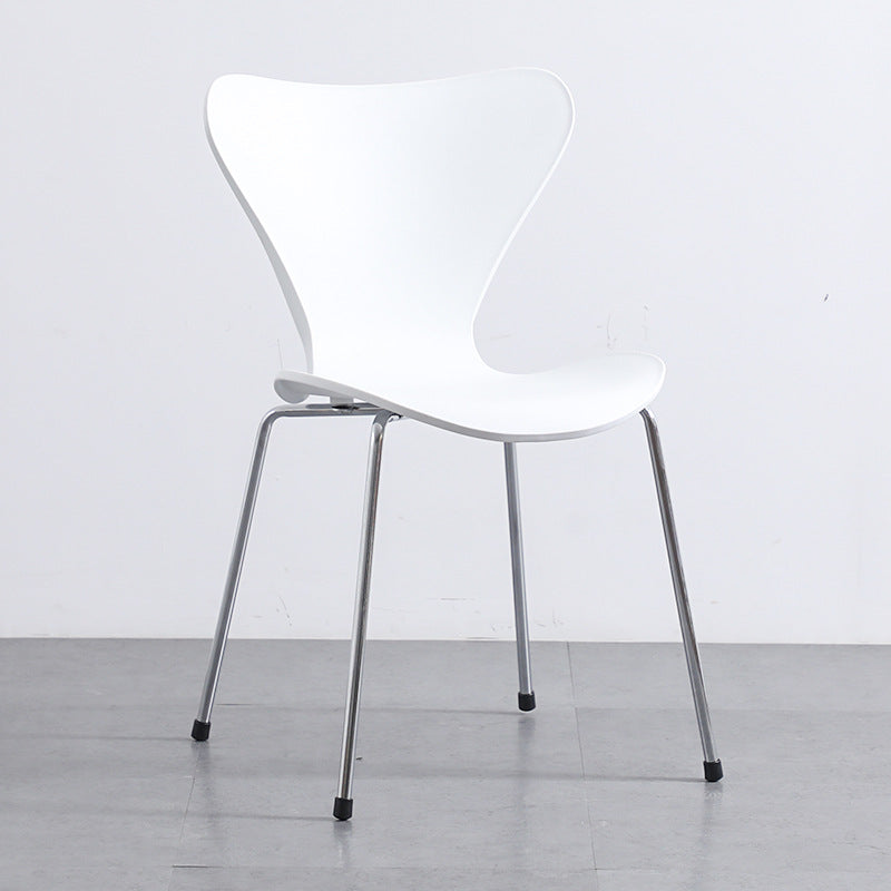 Glam Style Metal Side Chair Solid Back Matte Finish Home Use Dining Chair
