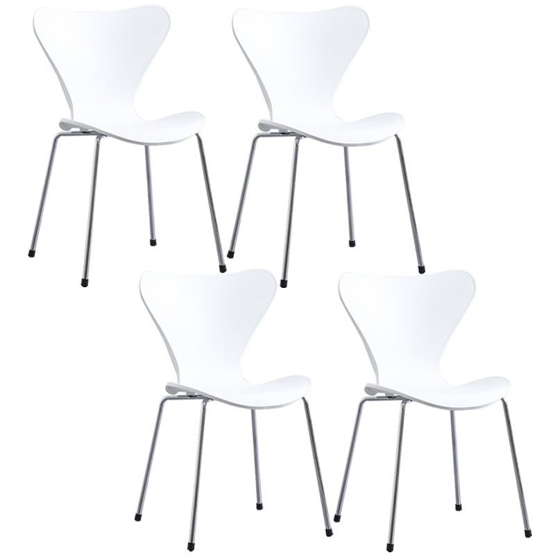 Glam Style Metal Side Chair Solid Back Matte Finish Home Use Dining Chair