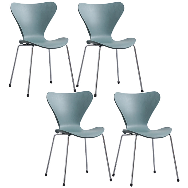 Glam Style Metal Side Chair Solid Back Matte Finish Home Use Dining Chair