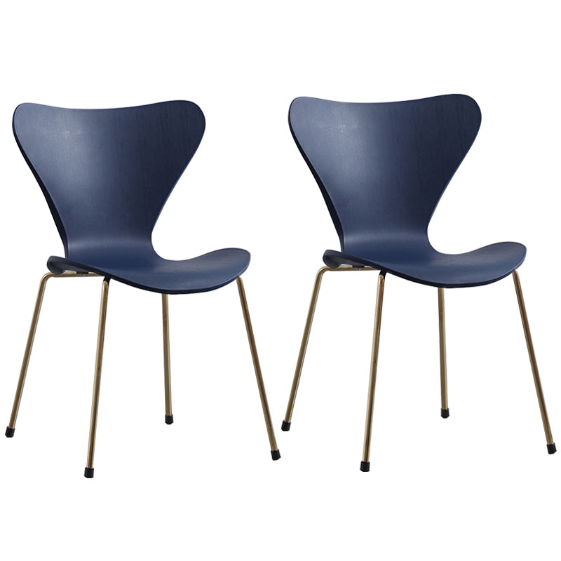 Glam Style Metal Side Chair Solid Back Matte Finish Home Use Dining Chair