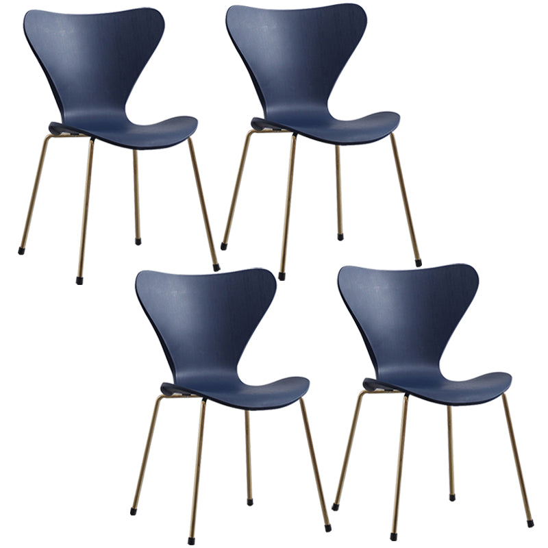Glam Style Metal Side Chair Solid Back Matte Finish Home Use Dining Chair